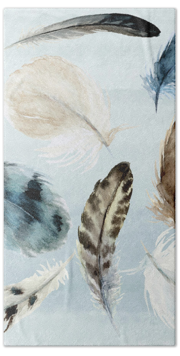 Arrows Beach Towel featuring the painting Falling Feathers by Ink Well