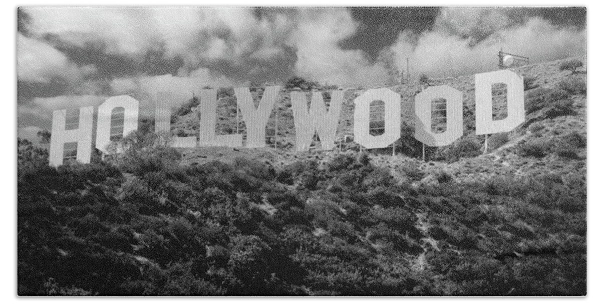 Hollywood Beach Towel featuring the photograph Famous Billboard by Ricky Barnard