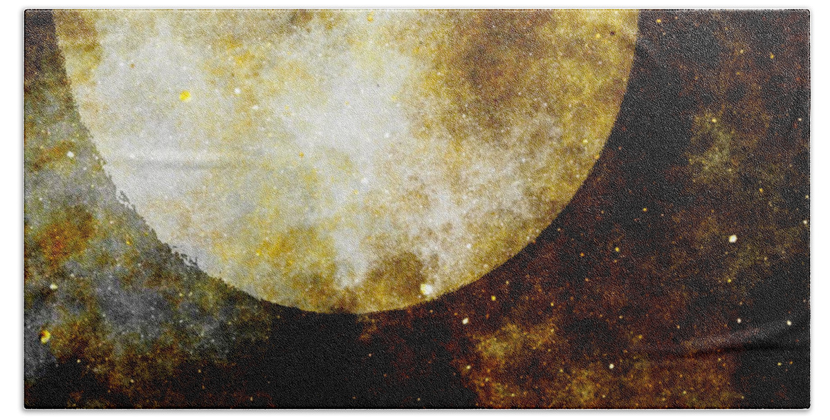 Moon Beach Towel featuring the photograph Fantasy Moon Gold by David Zumsteg