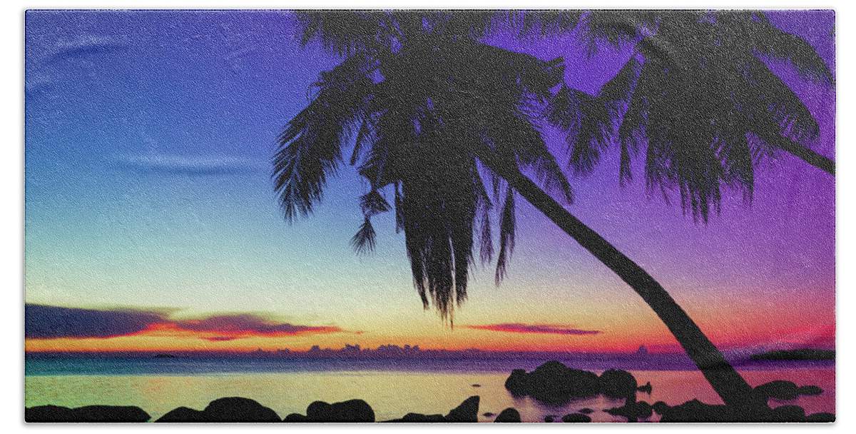 Paradise Beach Towel featuring the photograph Fantasy sunset Thai Restaurant Decoration by Josu Ozkaritz