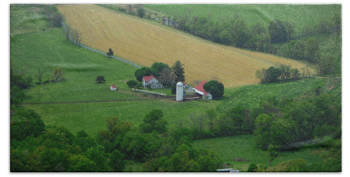 Farm From The North Maryland At Beach Towel featuring the photograph Farm from the North Maryland AT by Raymond Salani III