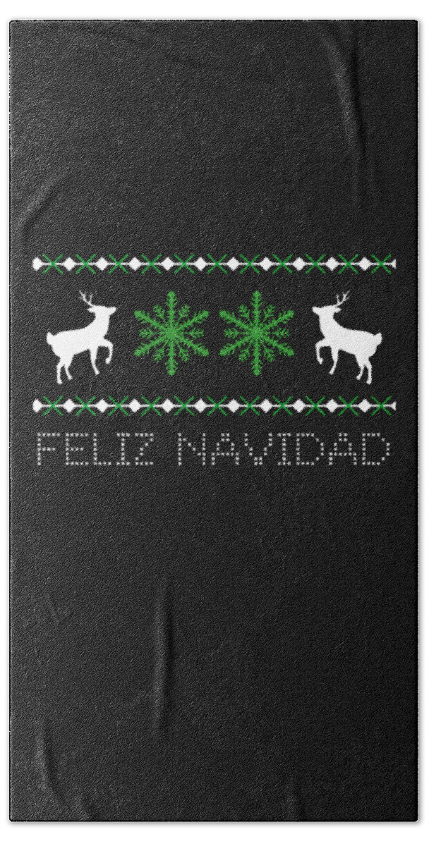Christmas 2023 Beach Towel featuring the digital art Feliz Navidad by Flippin Sweet Gear