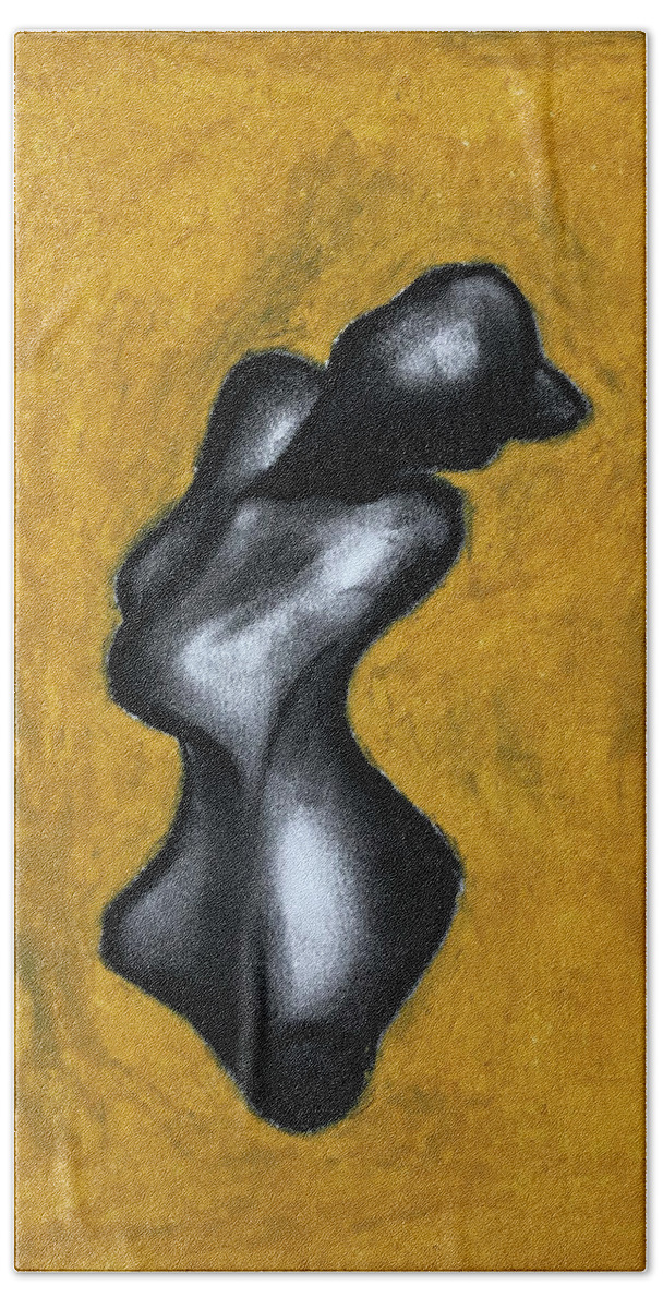 Charcoal Beach Towel featuring the mixed media Figurative Study for Sculpture 1 by Creative Spirit