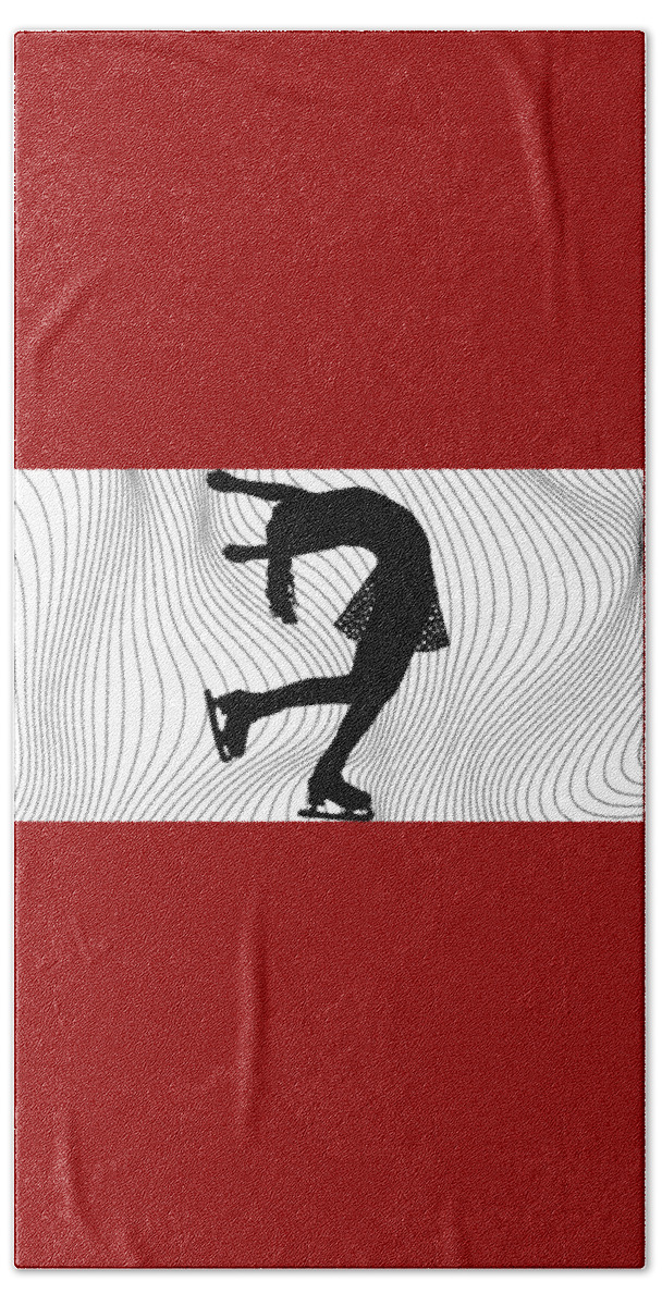 Figure Skater Beach Towel featuring the mixed media Figure Skater in Joy by Nancy Ayanna Wyatt