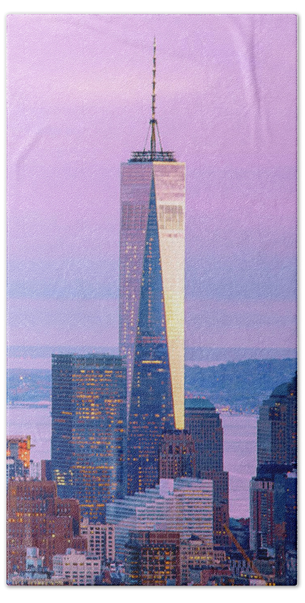 World Trade Center Beach Sheet featuring the photograph Finance Romance by Az Jackson