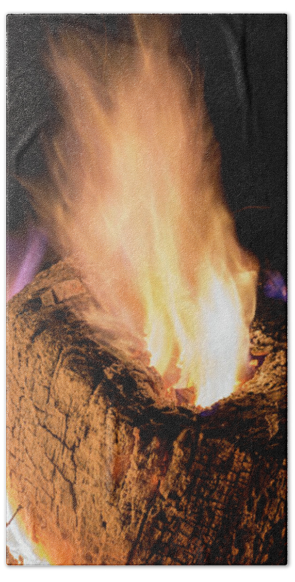 Fire Beach Towel featuring the photograph Fire and flames 11 by Adriana Mueller
