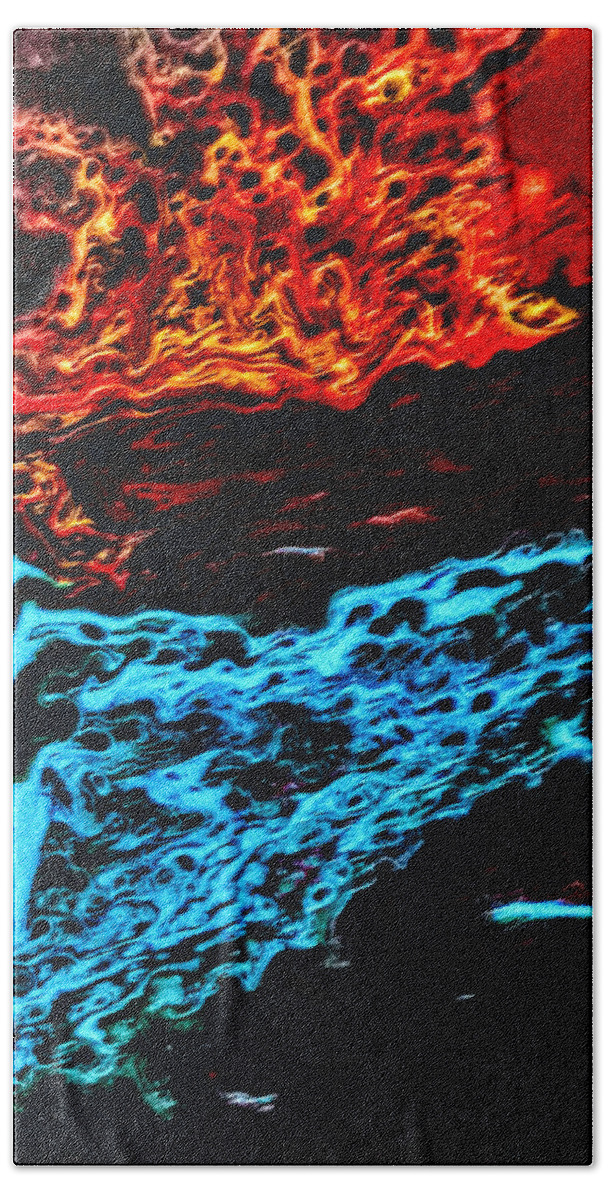 Fire Beach Towel featuring the painting Fire And Ice by Anna Adams