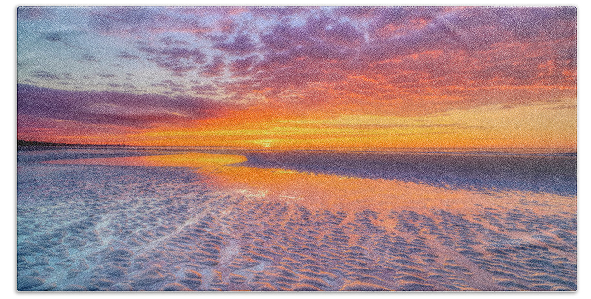 Clouds Beach Towel featuring the photograph Fire in the Sky by Penny Polakoff