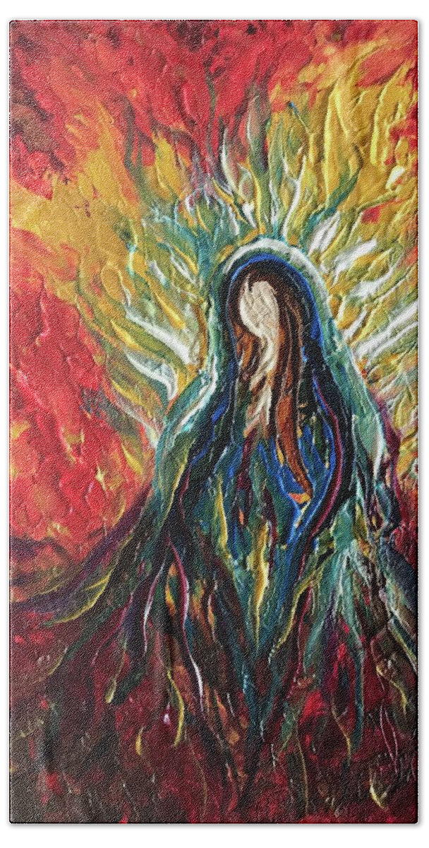 Goddess Beach Towel featuring the painting Fire Within by Michelle Pier