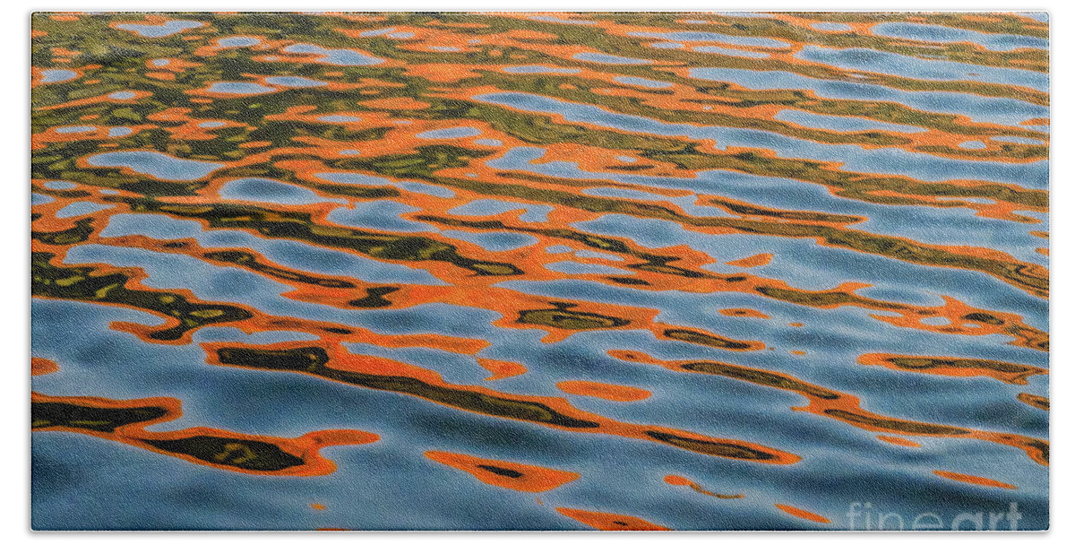Abstract Beach Towel featuring the photograph Firewater by Melissa Lipton