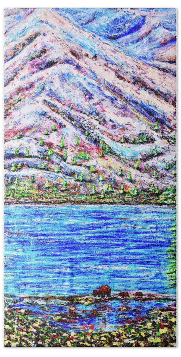 Landscape Beach Towel featuring the painting First Snow by Viktor Lazarev