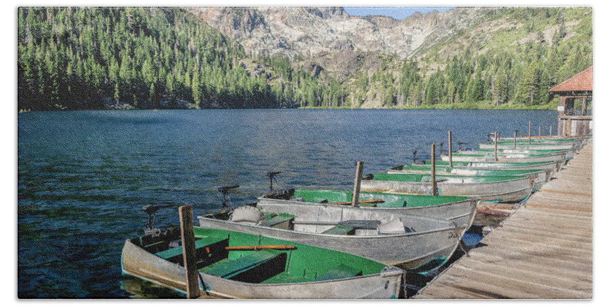 Lake Beach Towel featuring the photograph Fishing Boats by Gary Geddes