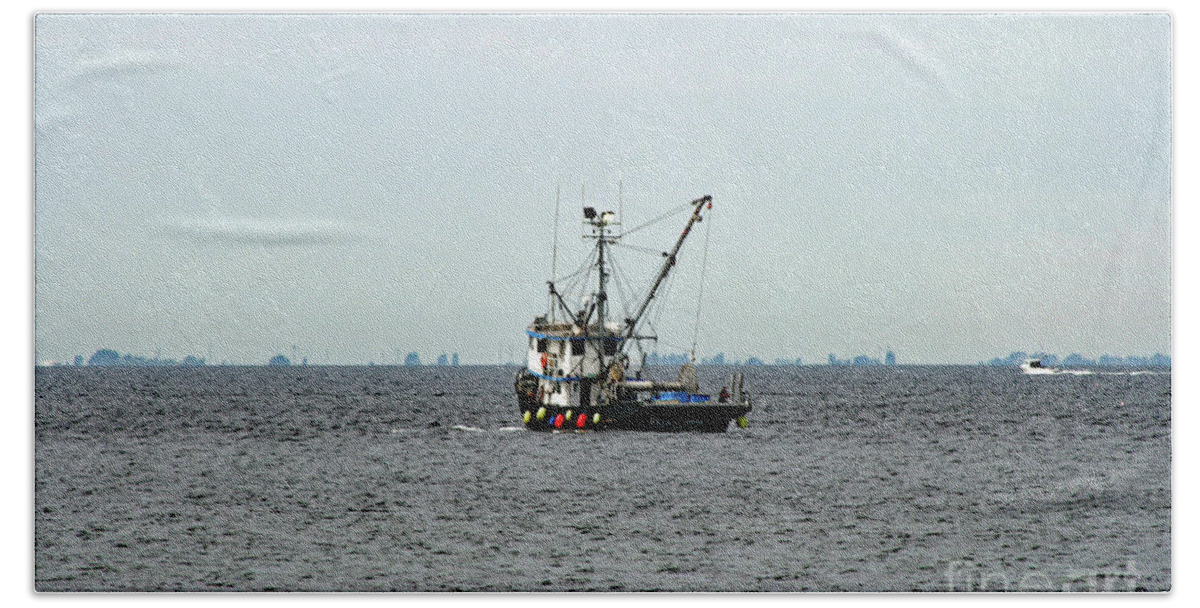 Fishing Vessel Kelly Anne By Norma Appleton Beach Towel featuring the photograph Fishing Vessel Kelly Anne by Norma Appleton