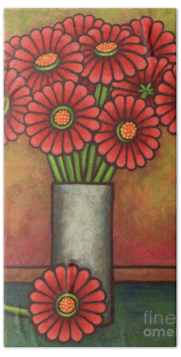 Vase Of Flowers Beach Towel featuring the painting Floravased 22 by Amy E Fraser