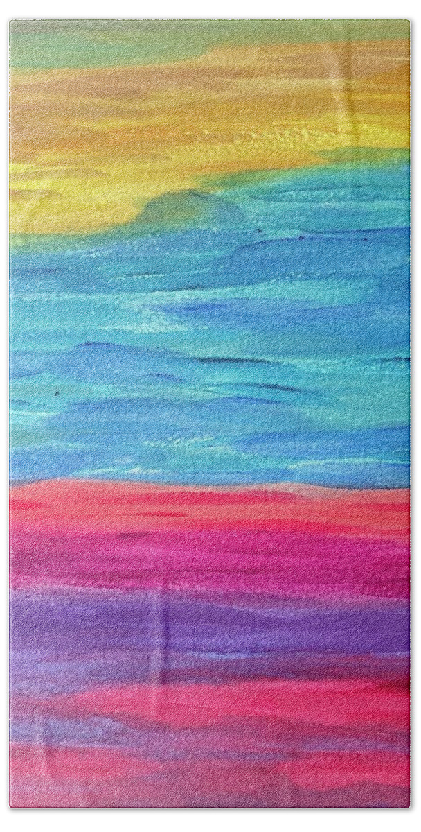 Oil Beach Towel featuring the pastel Flow by Lisa White