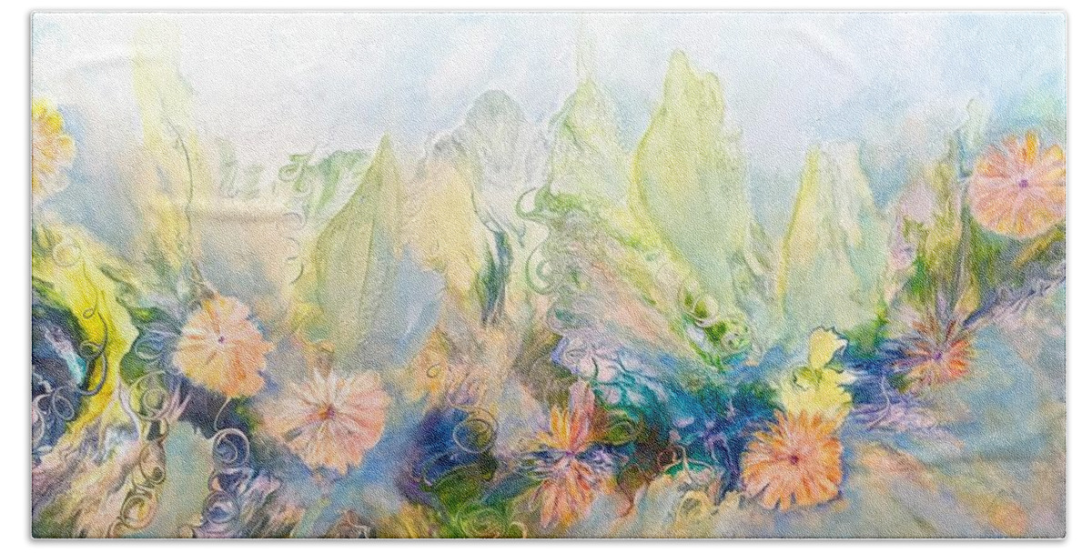 Flowers Beach Towel featuring the painting Flower Fantasy by Soraya Silvestri