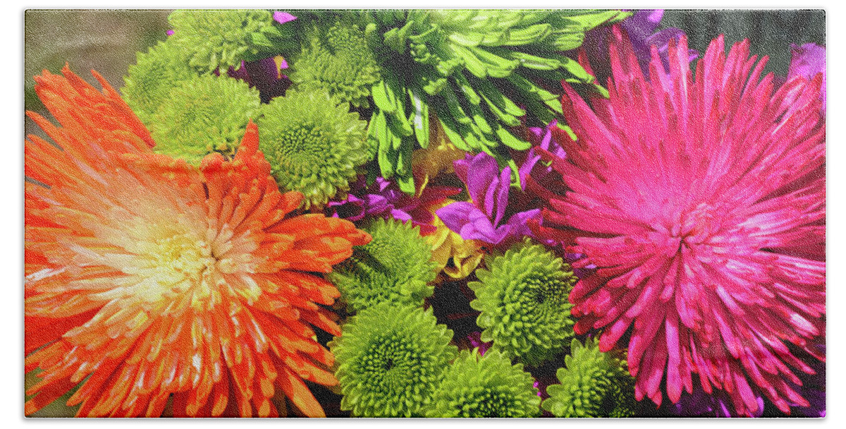 Flower Power Beach Sheet featuring the photograph Flower Power by Debra Martz
