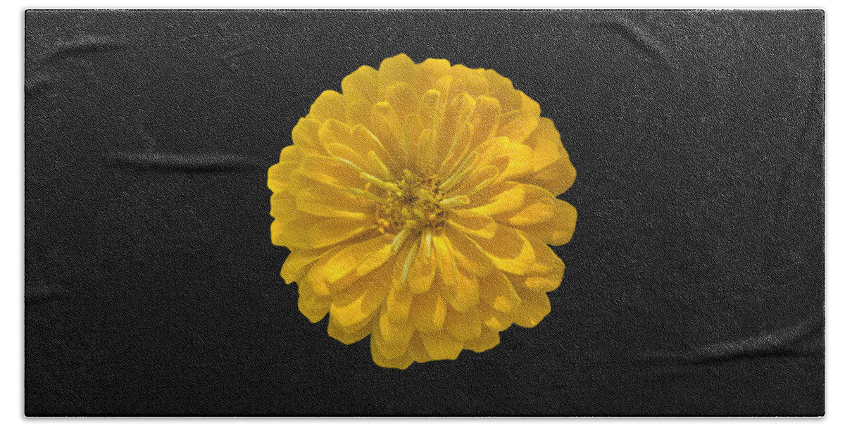 Yellow Beach Towel featuring the photograph Flower Power - Yellow Zinnia by Carol Groenen