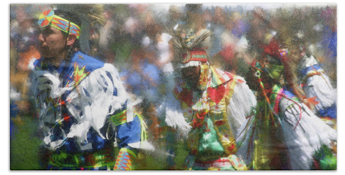 Indian Beach Towel featuring the photograph Flowering of Hope at the Pow Wow by Wayne King