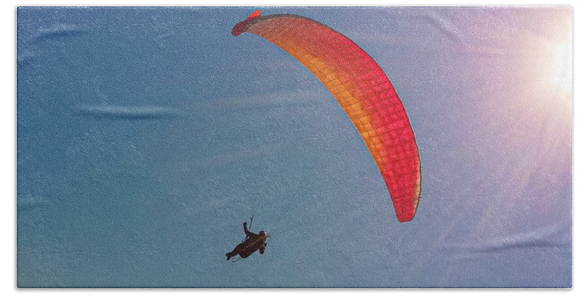 Adventure Beach Towel featuring the photograph Flying High Towards The Sun by Andre Petrov