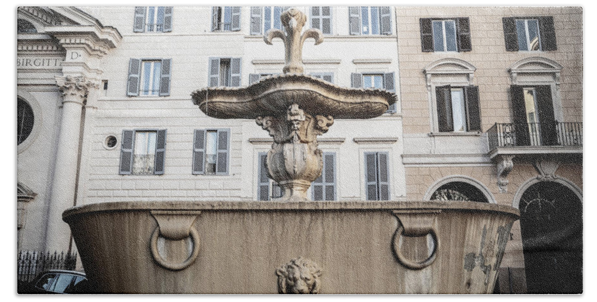 Rome Beach Towel featuring the photograph Fontana di Piazza Farnese in Rome, Italy by Fabiano Di Paolo