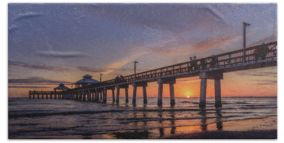 Florida Beach Towel featuring the photograph Fort Myers Sunset Beach by Dee Potter