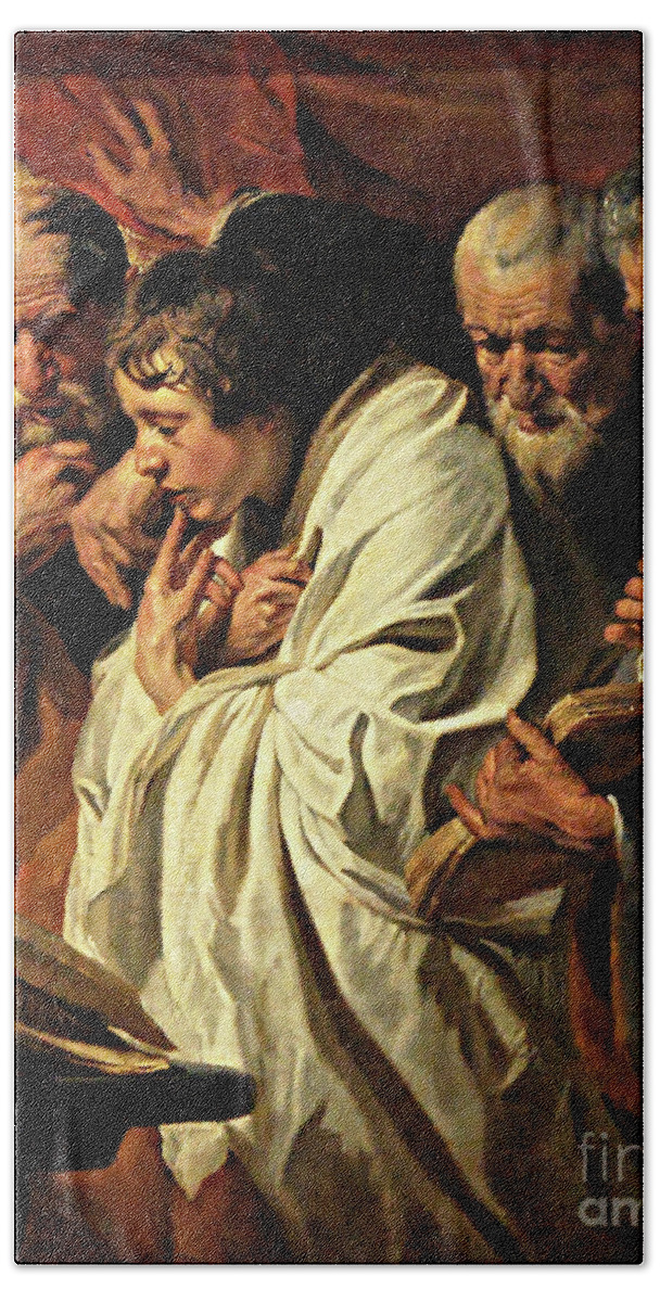 Four Evangelists Beach Towel featuring the painting Four Evangelists - CZFEV by Jacob Jordaens
