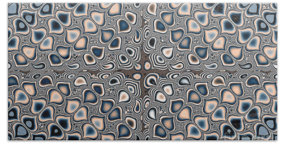 Abstract Beach Towel featuring the digital art Fractal pattern by Delphimages Photo Creations