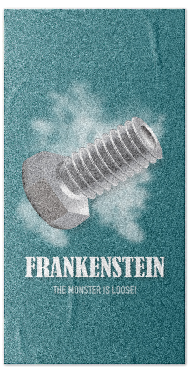 Movie Poster Beach Towel featuring the digital art Frankenstein - Alternative Movie Poster by Movie Poster Boy