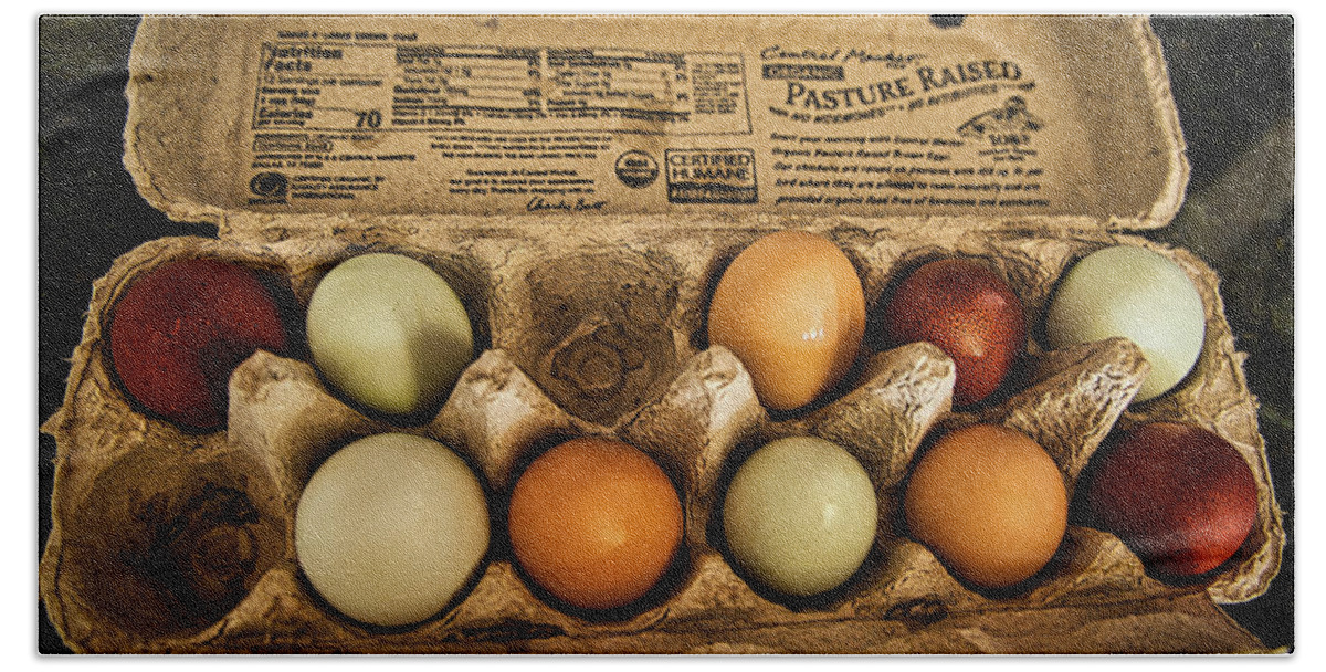 Eggs Beach Towel featuring the photograph Free-Range Eggs by Rene Vasquez