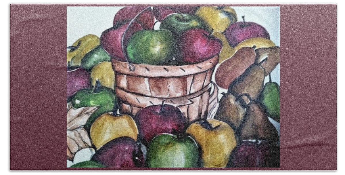  Beach Towel featuring the painting Fruit by Angie ONeal