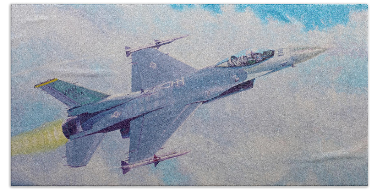 Aviation Beach Towel featuring the painting Full Afterburner by Douglas Castleman