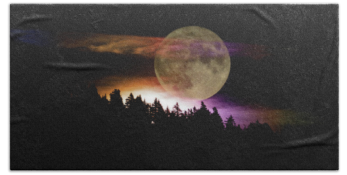 Moon Beach Towel featuring the photograph Full Corn Moon by Carl Moore
