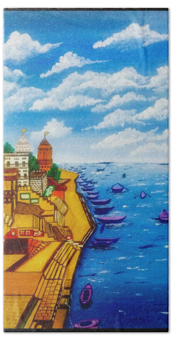 Sketch Landscape Along River Varanasi India Stock Vector Royalty Free  1490309969  Shutterstock