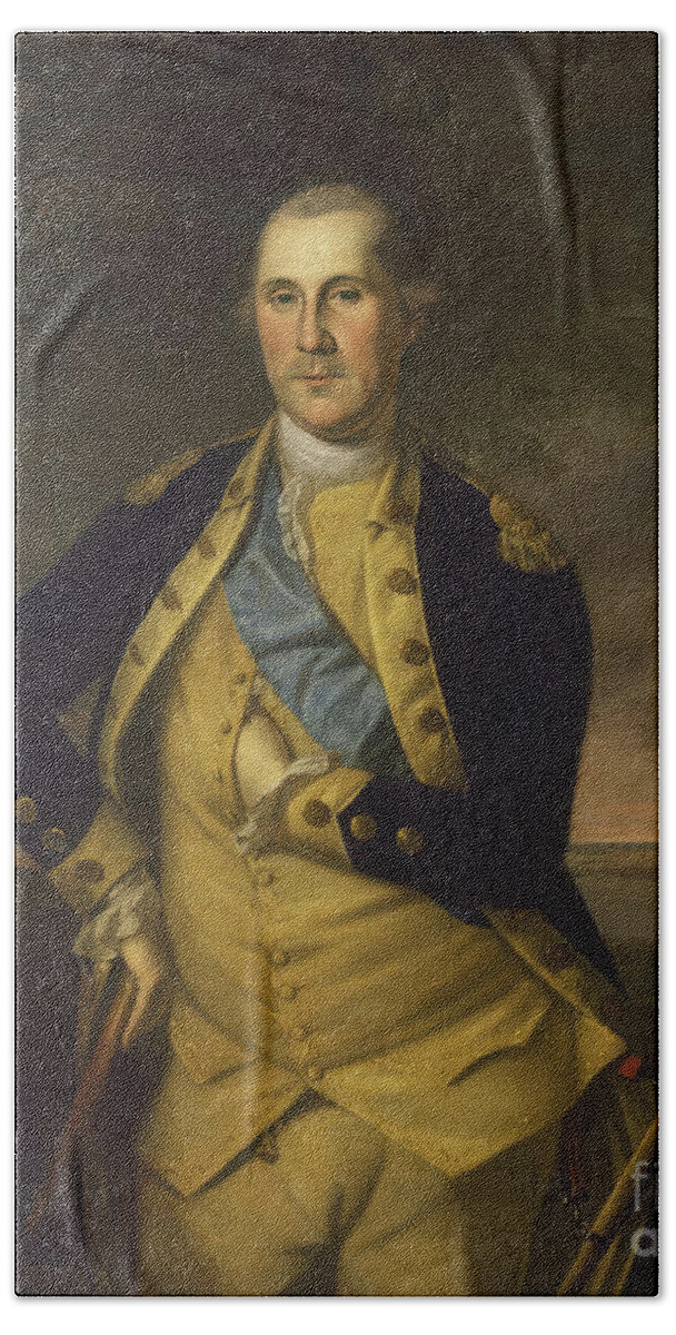 George Washington Beach Towel featuring the painting General George Washington by Tina LeCour