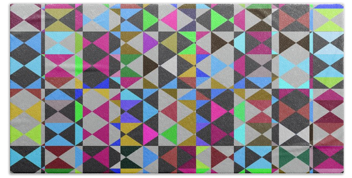 Geometric Beach Towel featuring the digital art Geometry Abstract - MSG-SA1j by Philip Preston