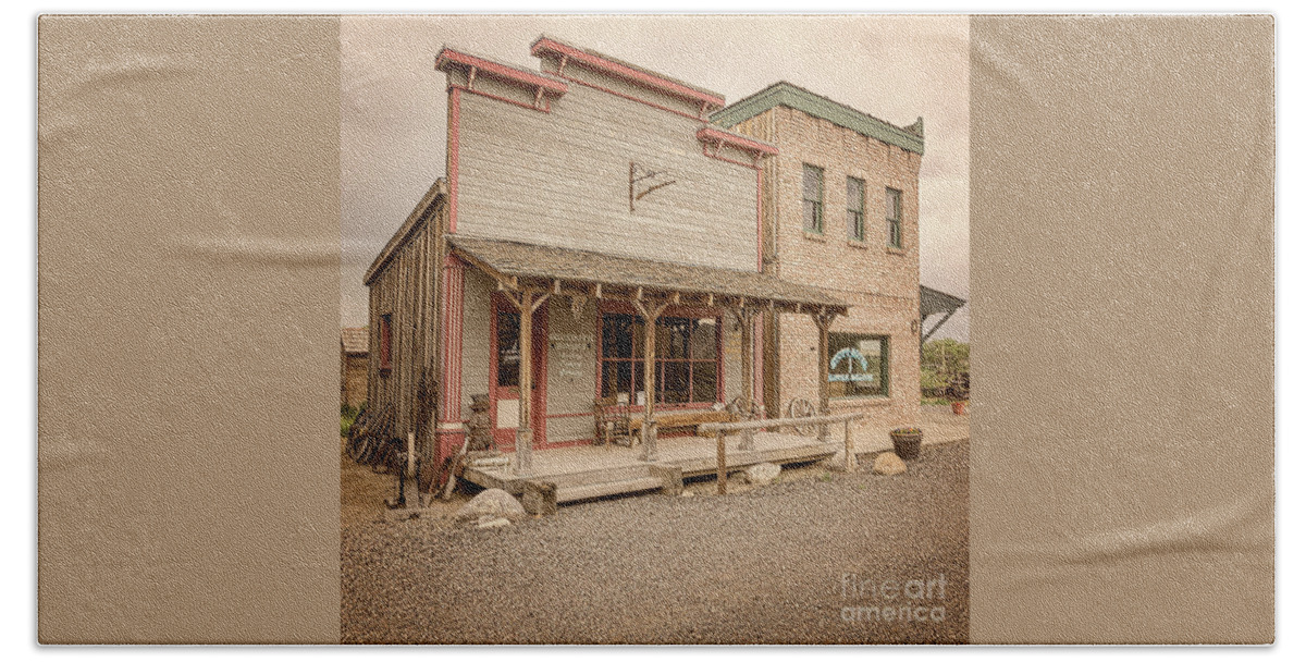 Ghost Town Gunsmith Beach Towel featuring the photograph Ghost Town Gunsmith by Imagery by Charly