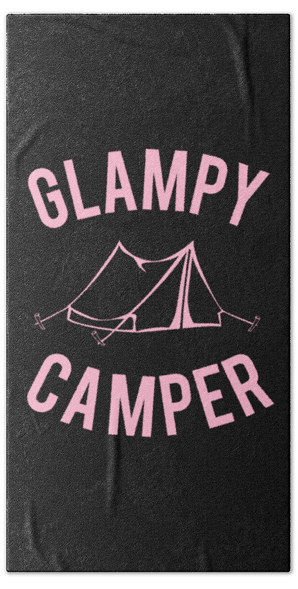 Funny Beach Towel featuring the digital art Glampy Camper by Flippin Sweet Gear