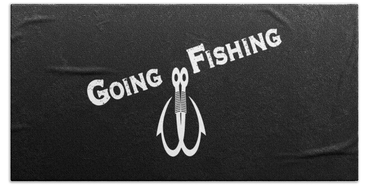 Going Fishing Beach Towel featuring the digital art Going Fishing, fishing, nature, fish, hiking, camping, usa, outdoors, adventure, fisherman, by David Millenheft