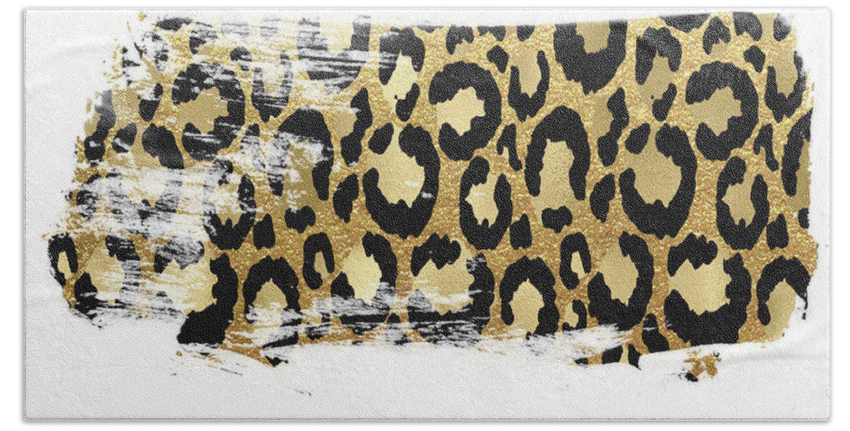 Gold Beach Towel featuring the photograph Gold Leopard Fur Pattern by Carrie Ann Grippo-Pike