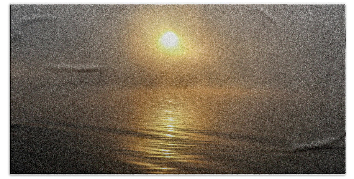 Lake Beach Towel featuring the photograph Gold Smoke Sunrise by Ed Williams