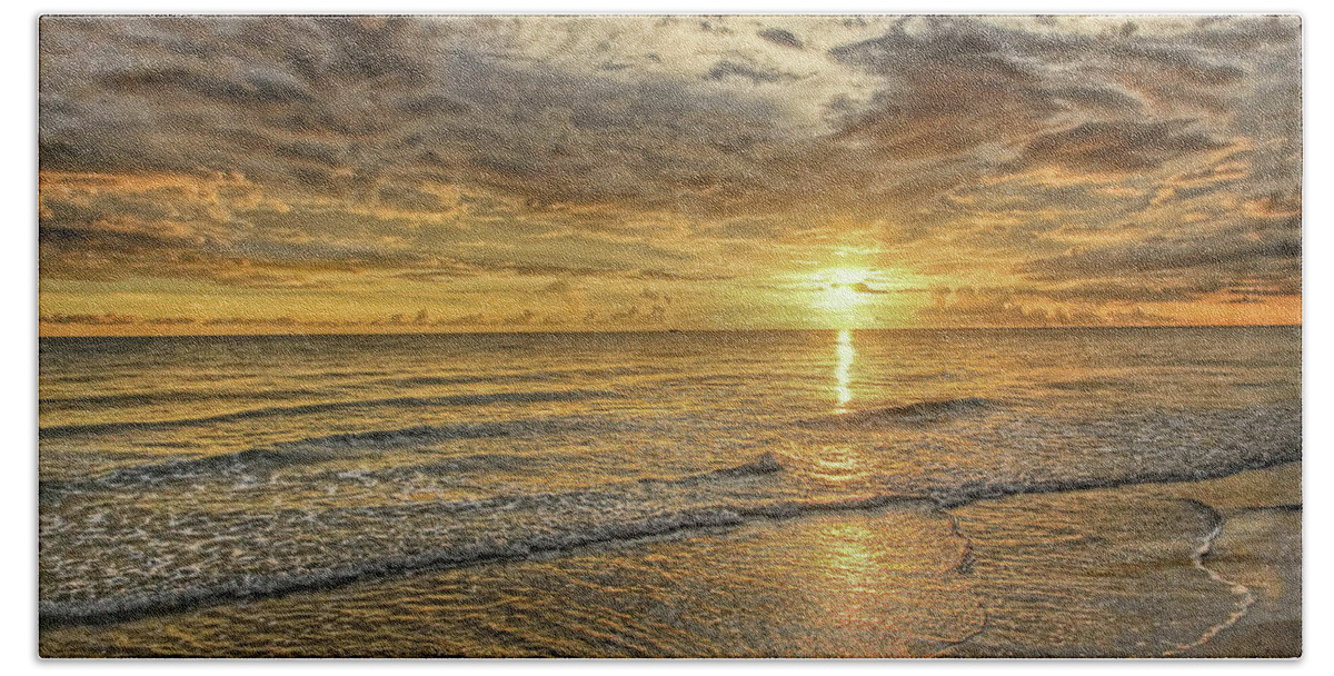 Beaches Beach Towel featuring the photograph Golden Glow by HH Photography of Florida