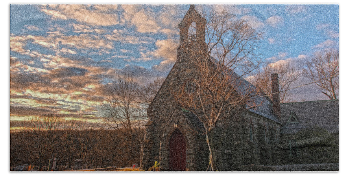 Church Beach Sheet featuring the photograph Golden Hour Prayer Service by Angelo Marcialis