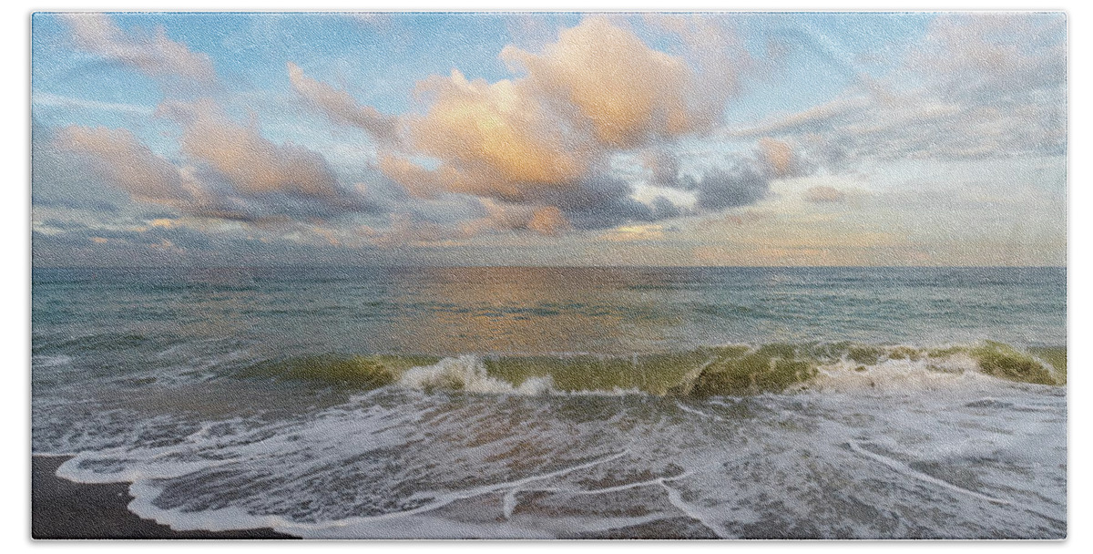 Beach Beach Towel featuring the photograph Good Morning Wave by Russ Burch