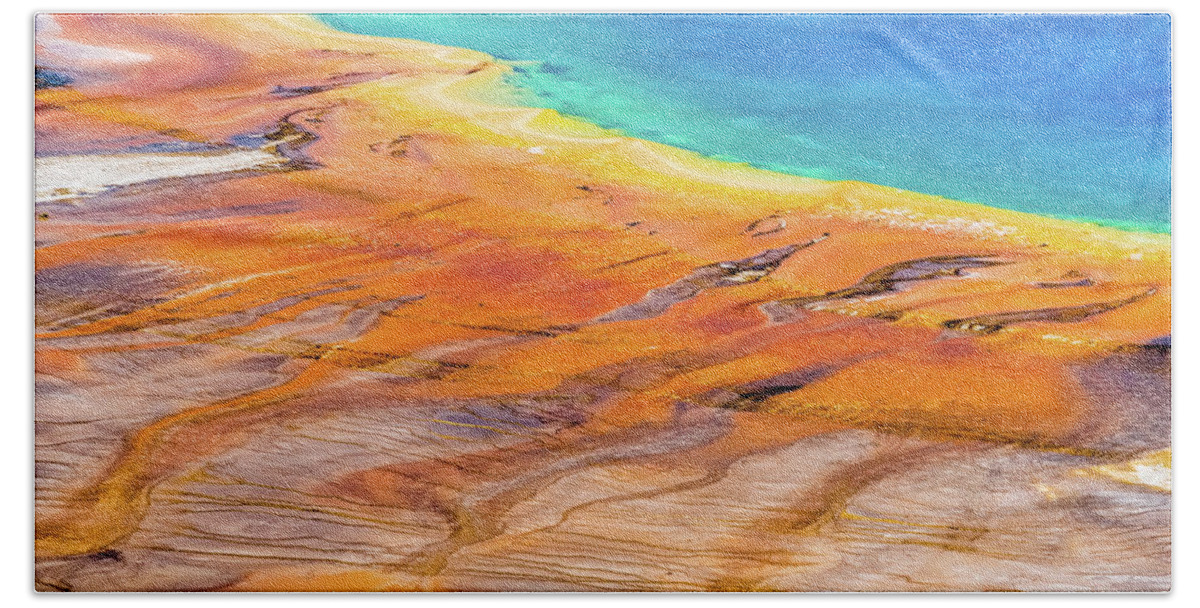 Yellowstone Beach Towel featuring the photograph Grand Prismatic Spring in Yellowstone by Alberto Zanoni