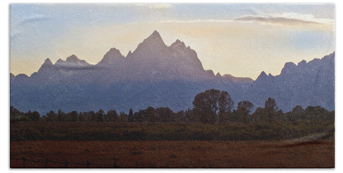 Tetons Beach Towel featuring the photograph Grand Tetons at Sunset by Doug Gist