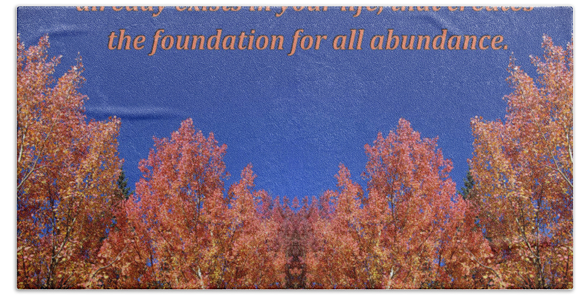 Gratitude Beach Sheet featuring the digital art Gratitude is the Foundation for Abundance by Julia L Wright