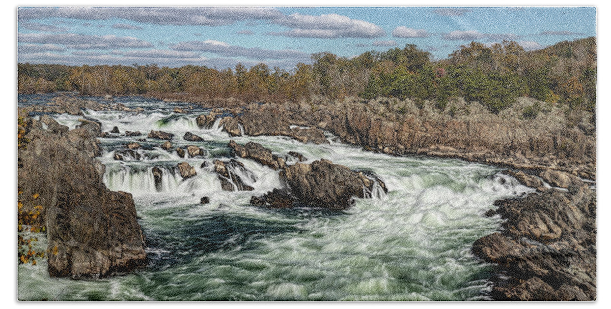 Great Beach Towel featuring the photograph Great Falls by Zev Steinhardt