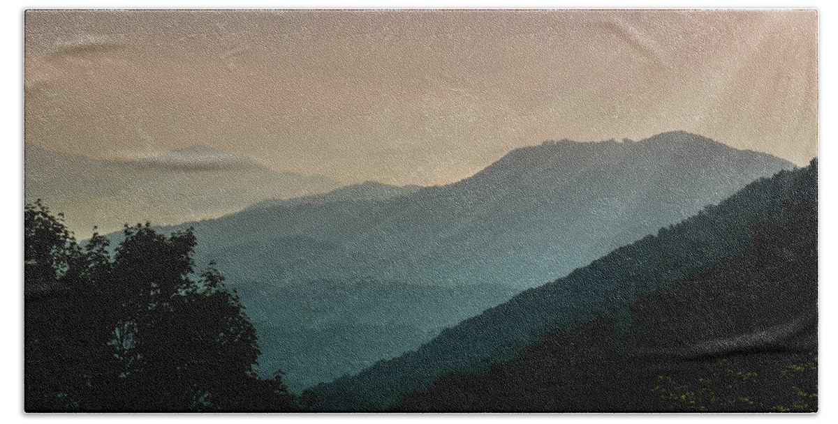 Blue Beach Towel featuring the photograph Great Smoky Mountains Blue Ridge Parkway by Patti Deters