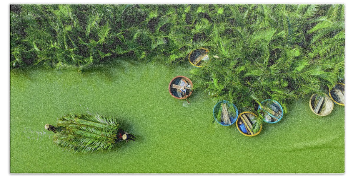 Awesome Beach Towel featuring the photograph Green And Green Coconut by Khanh Bui Phu